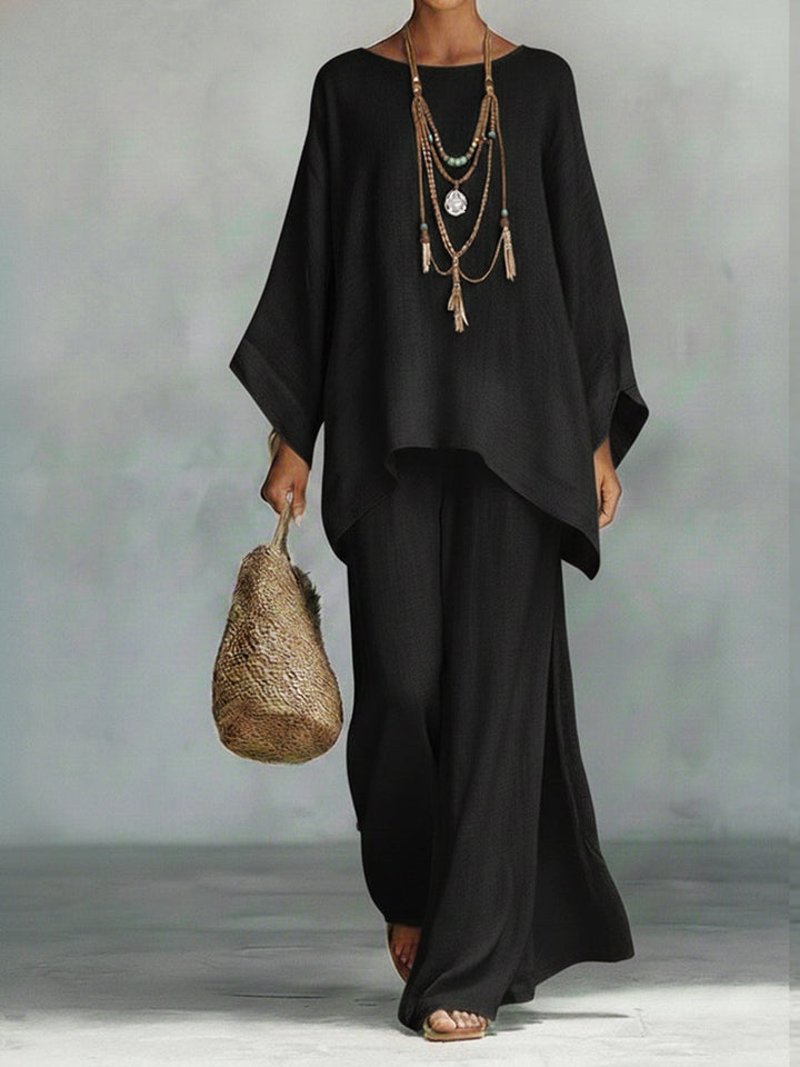 Celine | Women's Oversized Top and Wide-Leg Pants Set