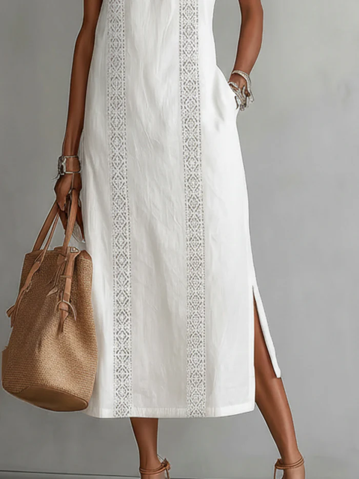 Jimena - Midi dress with stylish Mandarin collar