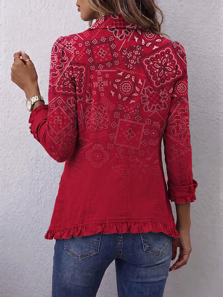 Women's ruffle jacket with buttons