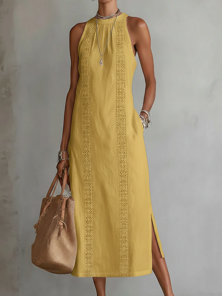 Jimena - Midi dress with stylish Mandarin collar