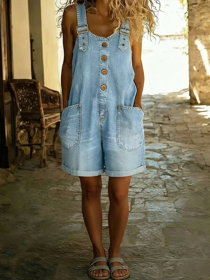 Relaxed Shorts Jumpsuit with Adjustable Straps