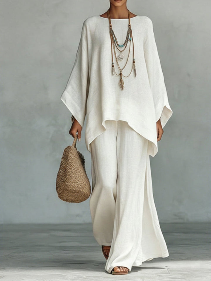 Celine | Women's Oversized Top and Wide-Leg Pants Set
