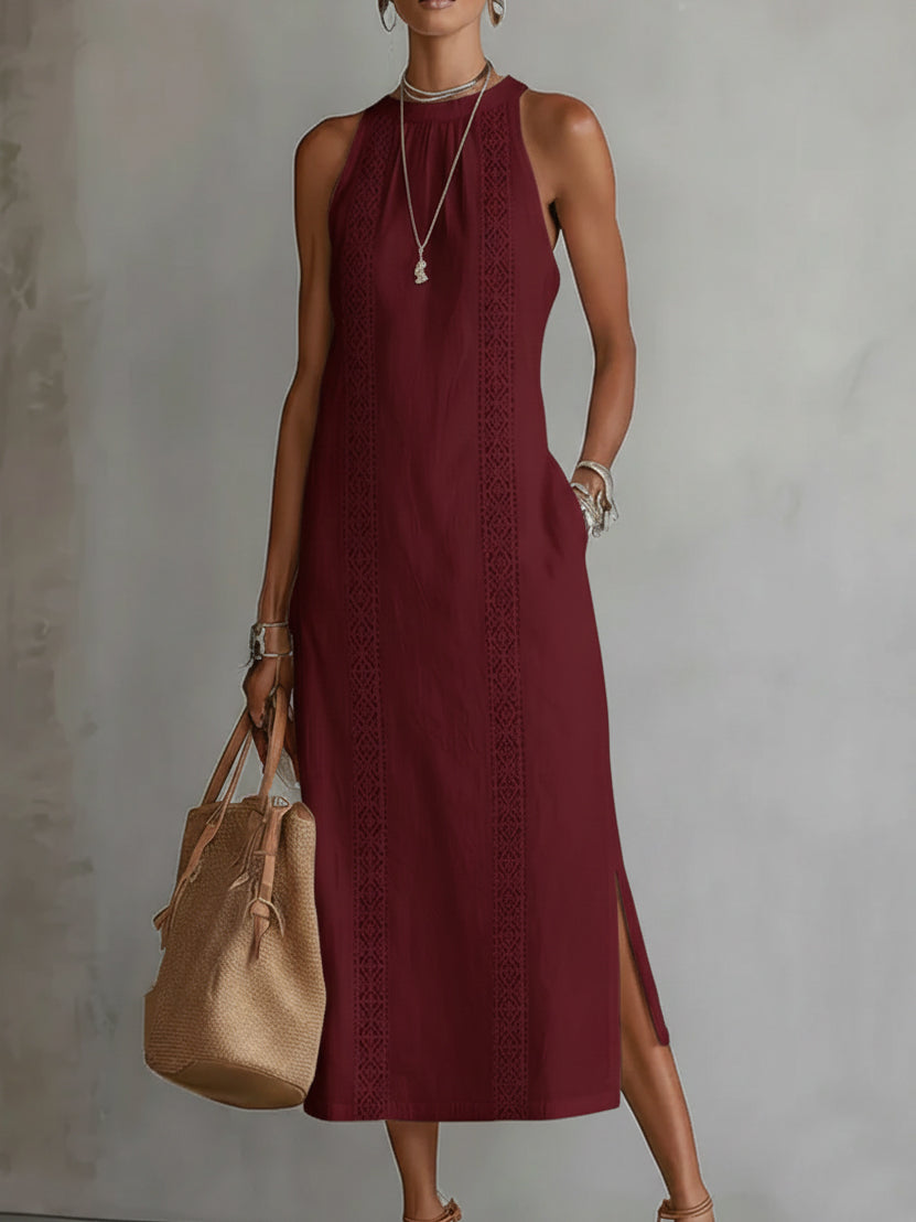 Jimena - Midi dress with stylish Mandarin collar