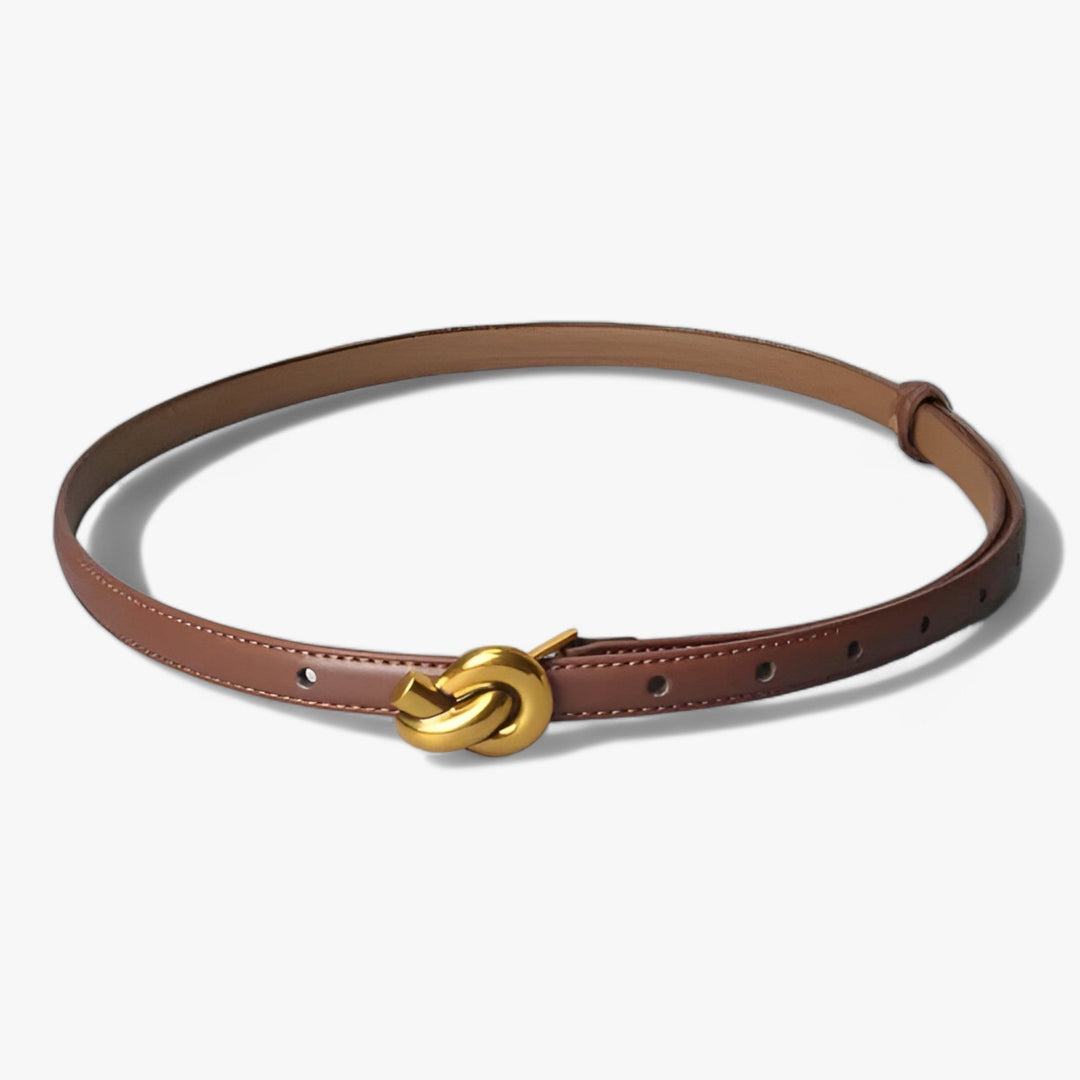 Damen Ledergürtel mit Knoten-Schnalle