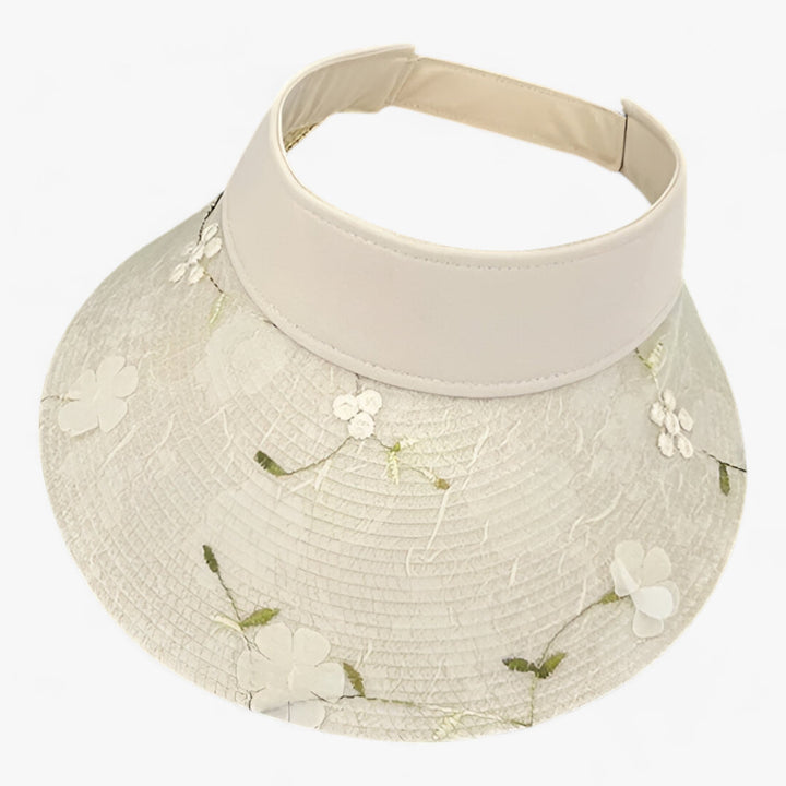 Faltbarer Strohhut mit Blumenakzent und UV-Schutz