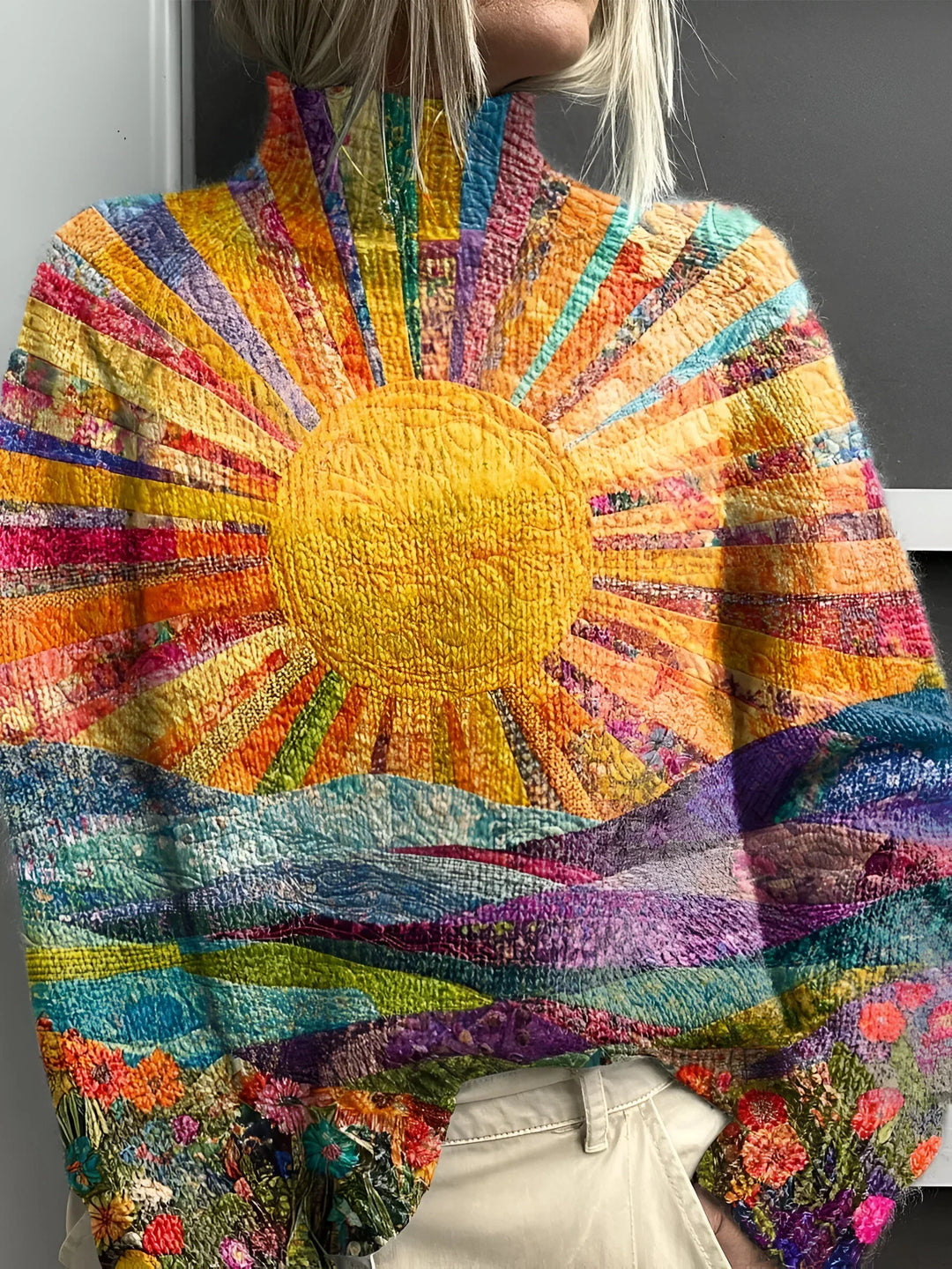 Simone - Happy Colorful Turtleneck Sweater