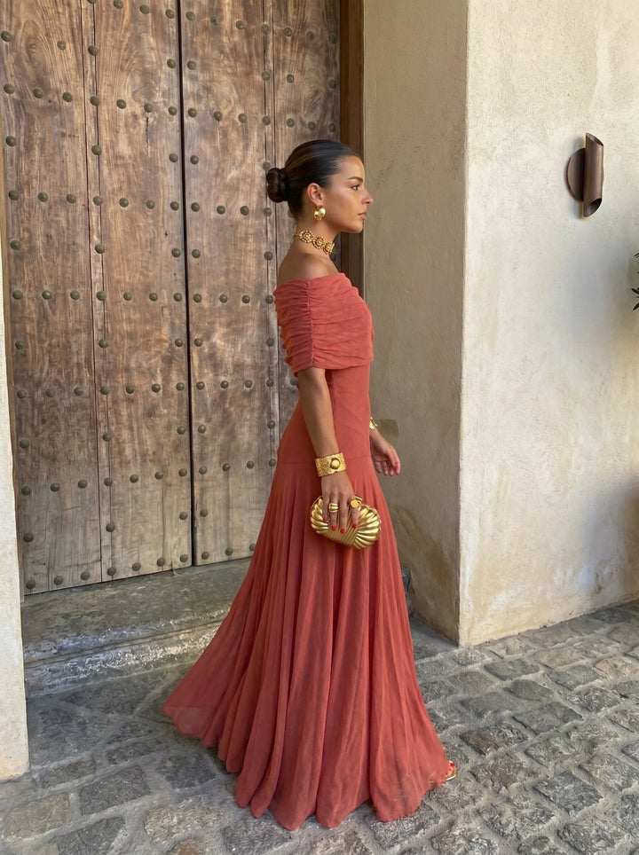 Toledo | Damen Off-Shoulder Maxikleid