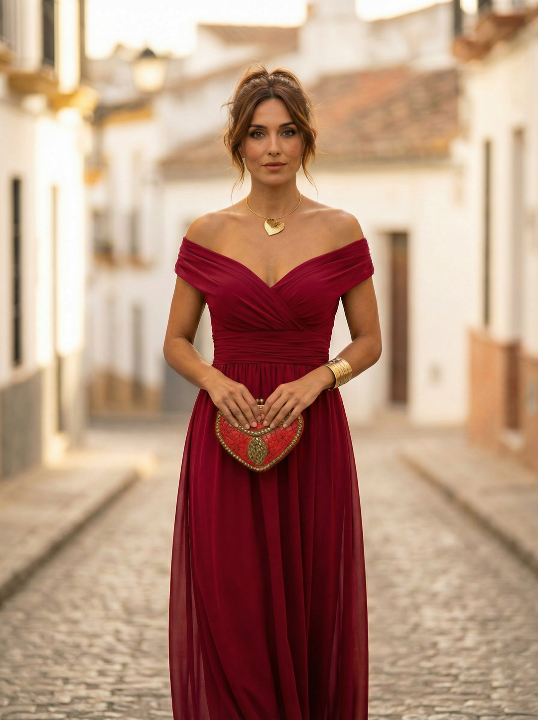Leo | Women's Off-Shoulder V-Neck Maxi Dress