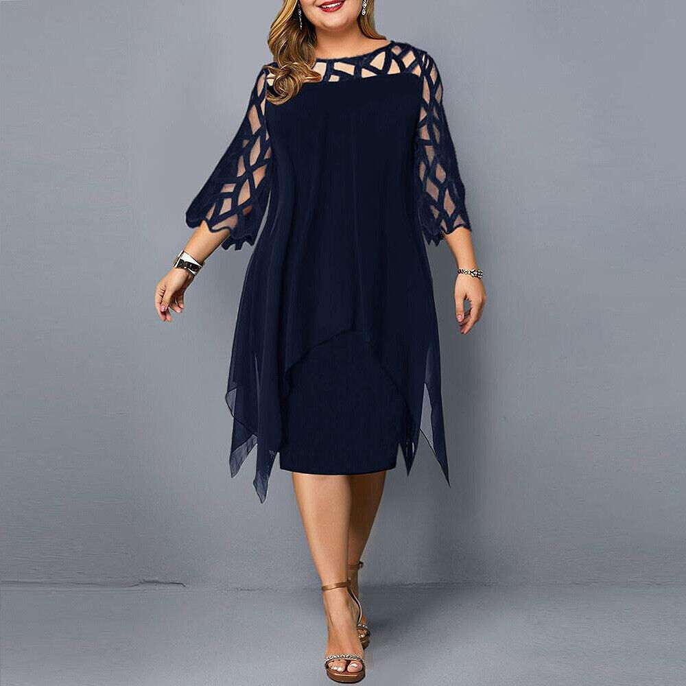 Kirsty™ - Chic Plus-Size Midi Dress for Modern Women
