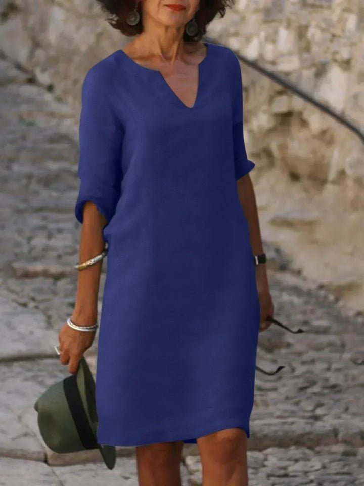 Josette™ - Elegant V-Neck Dress