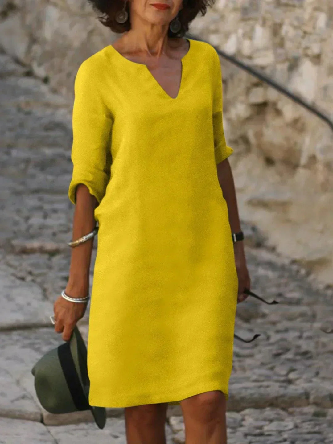Josette™ - Elegant V-Neck Dress