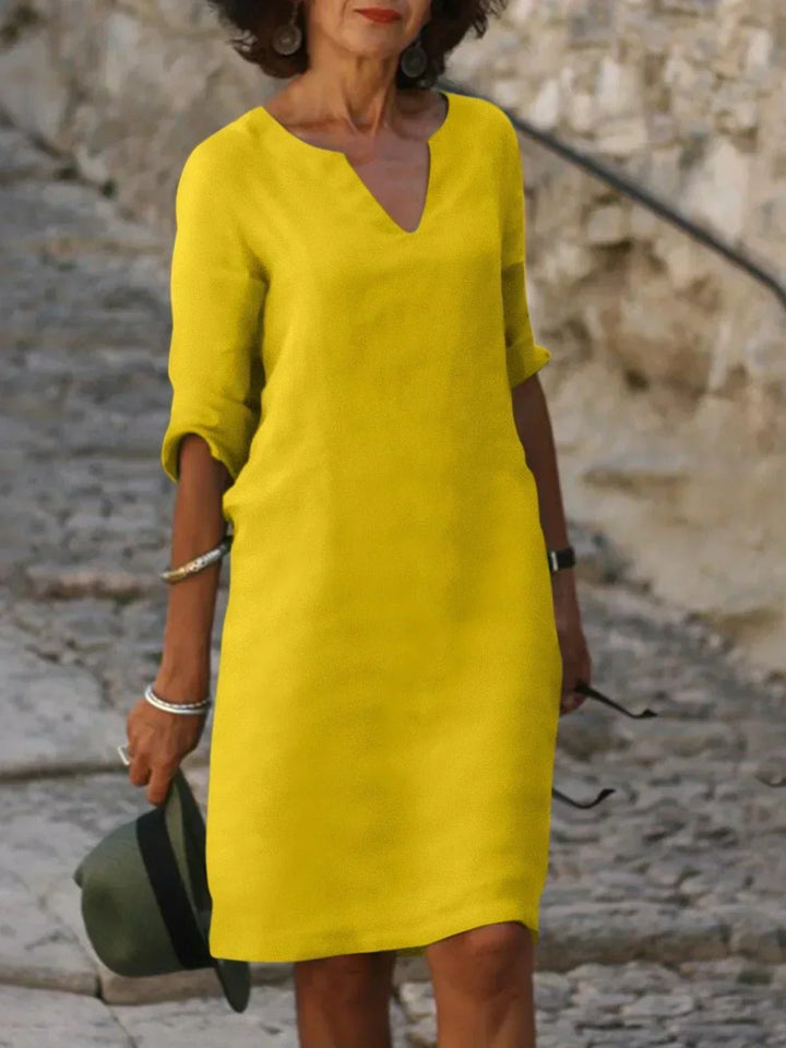 Josette™ - Elegant V-Neck Dress