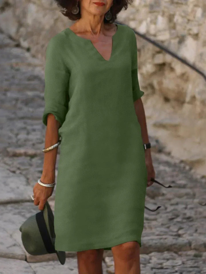 Josette™ - Elegant V-Neck Dress