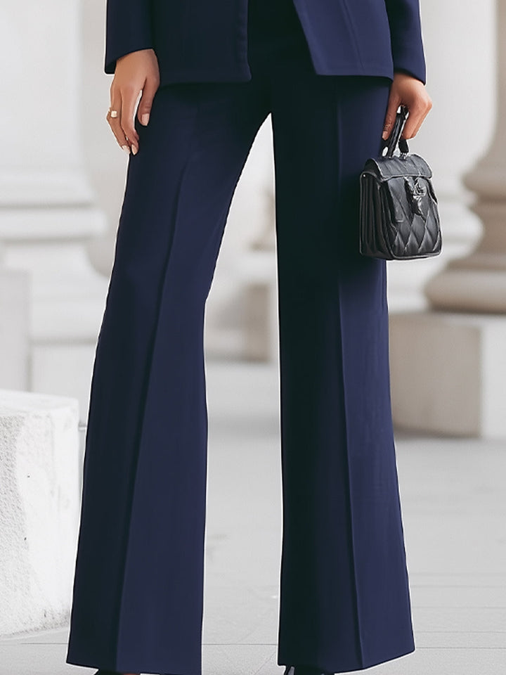 Damen Blazer & Weite Hosen Set mit Taschen