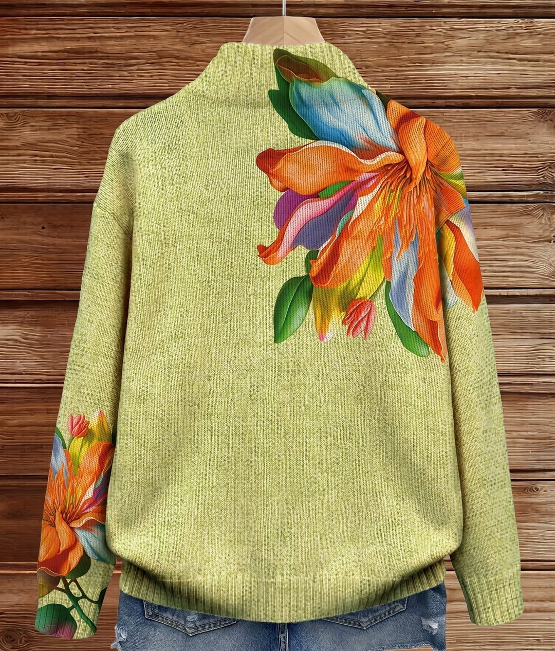 Sidonie | Women's cardigan with tropical lily pattern