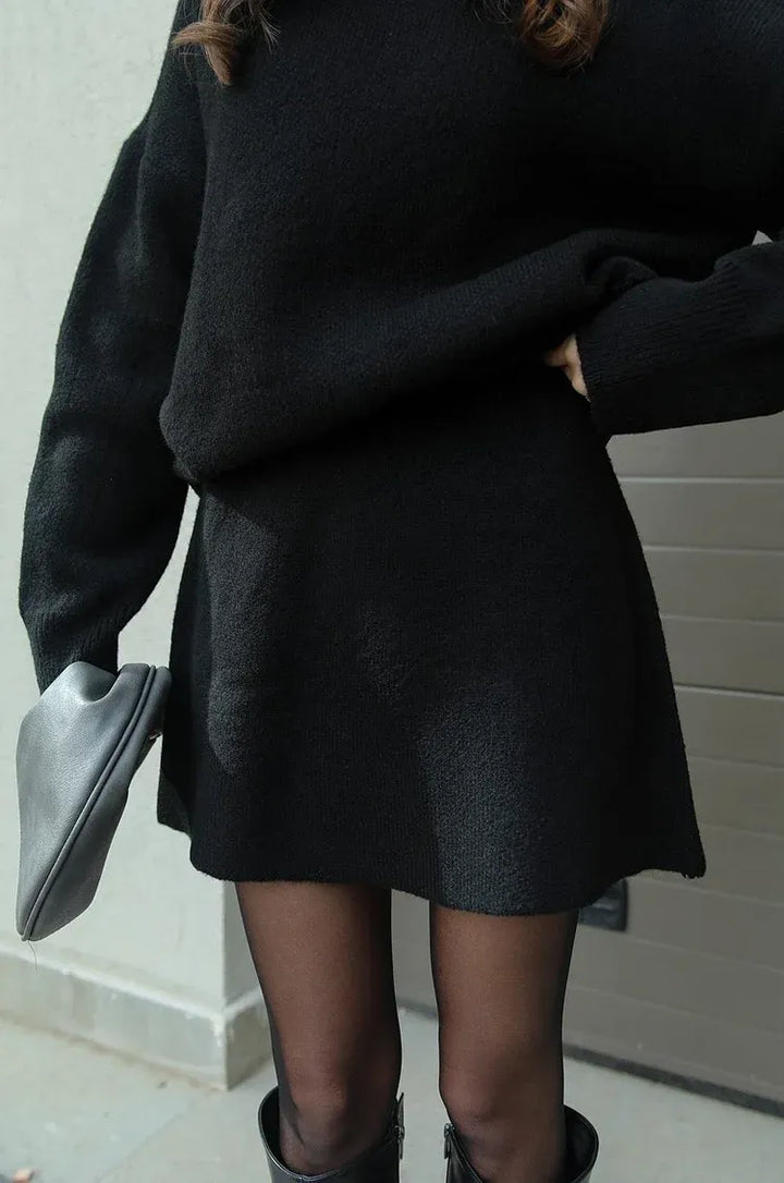 HELENA - Knitted Skirt Suit (Top + Skirt)
