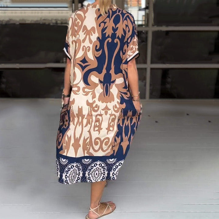 Alessia | Flowy Midi Dress with V-Neck