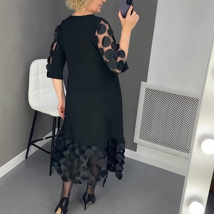 Demi | Flared Midi Dress with Polka Dot Print