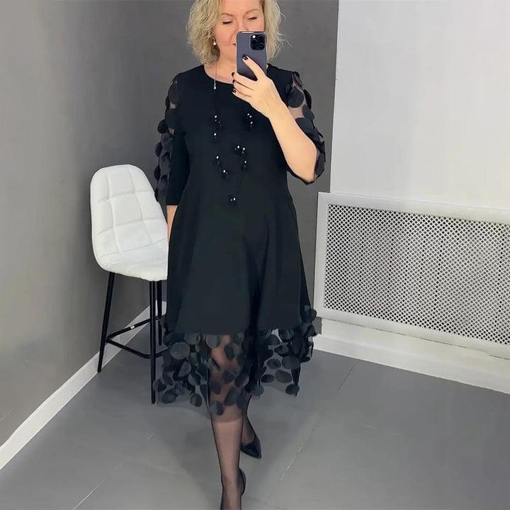 Demi | Flared Midi Dress with Polka Dot Print
