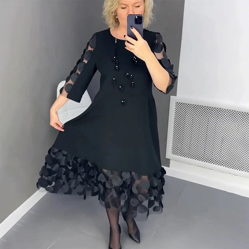 Demi | Flared Midi Dress with Polka Dot Print