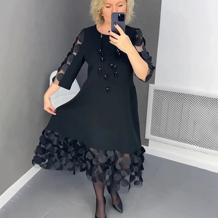 Demi | Flared Midi Dress with Polka Dot Print