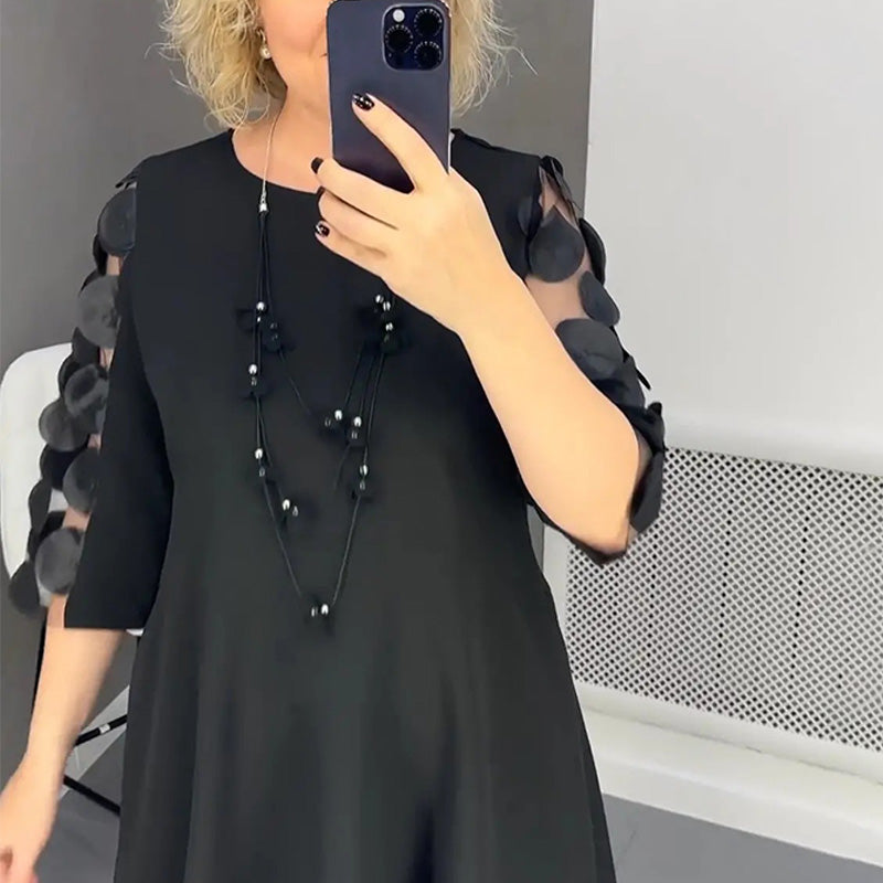 Demi | Flared Midi Dress with Polka Dot Print