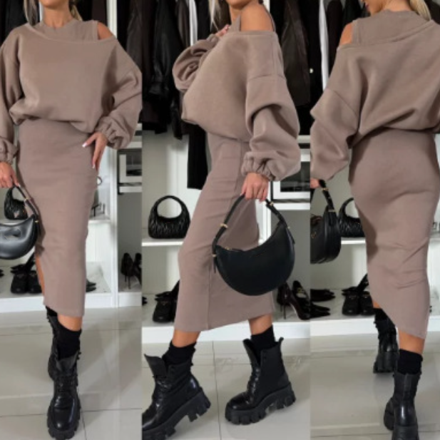 Martina - Women's Sweatshirt and Sleeveless Dress