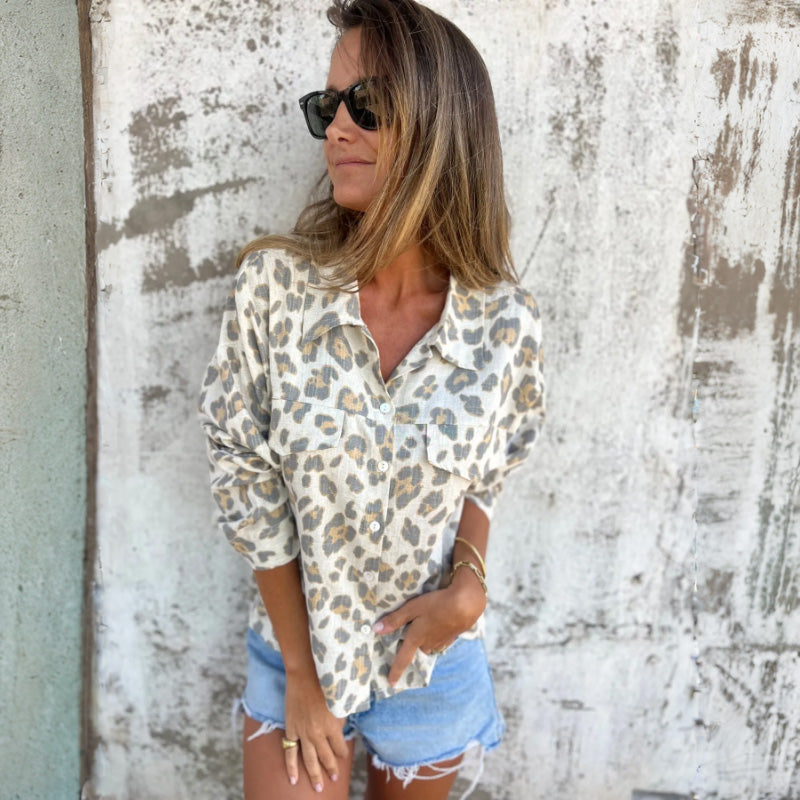 Leely™ - Women's Long-Sleeved Shirt with Print