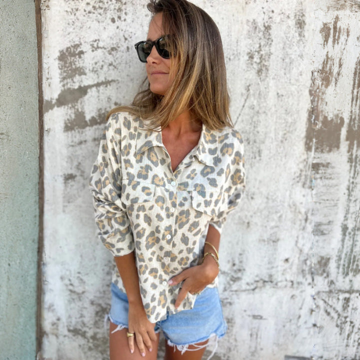 Leely™ - Women's Long-Sleeved Shirt with Print