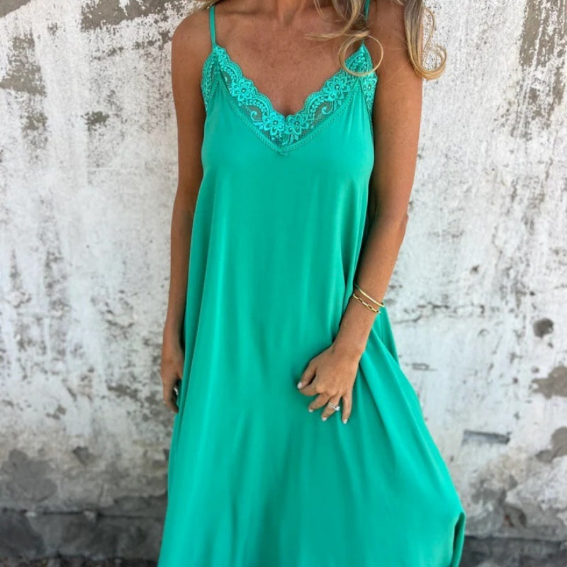 Ria™ - Elegant V-Neck Dress