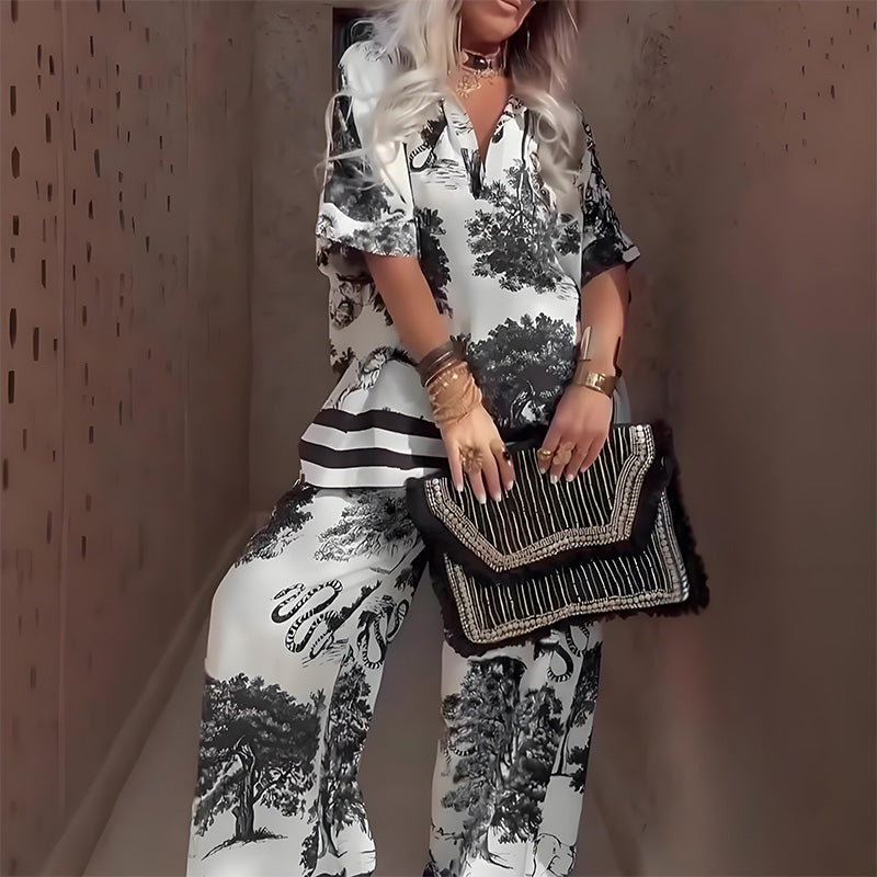 Cora™ - Printed Chic Two-Piece Set
