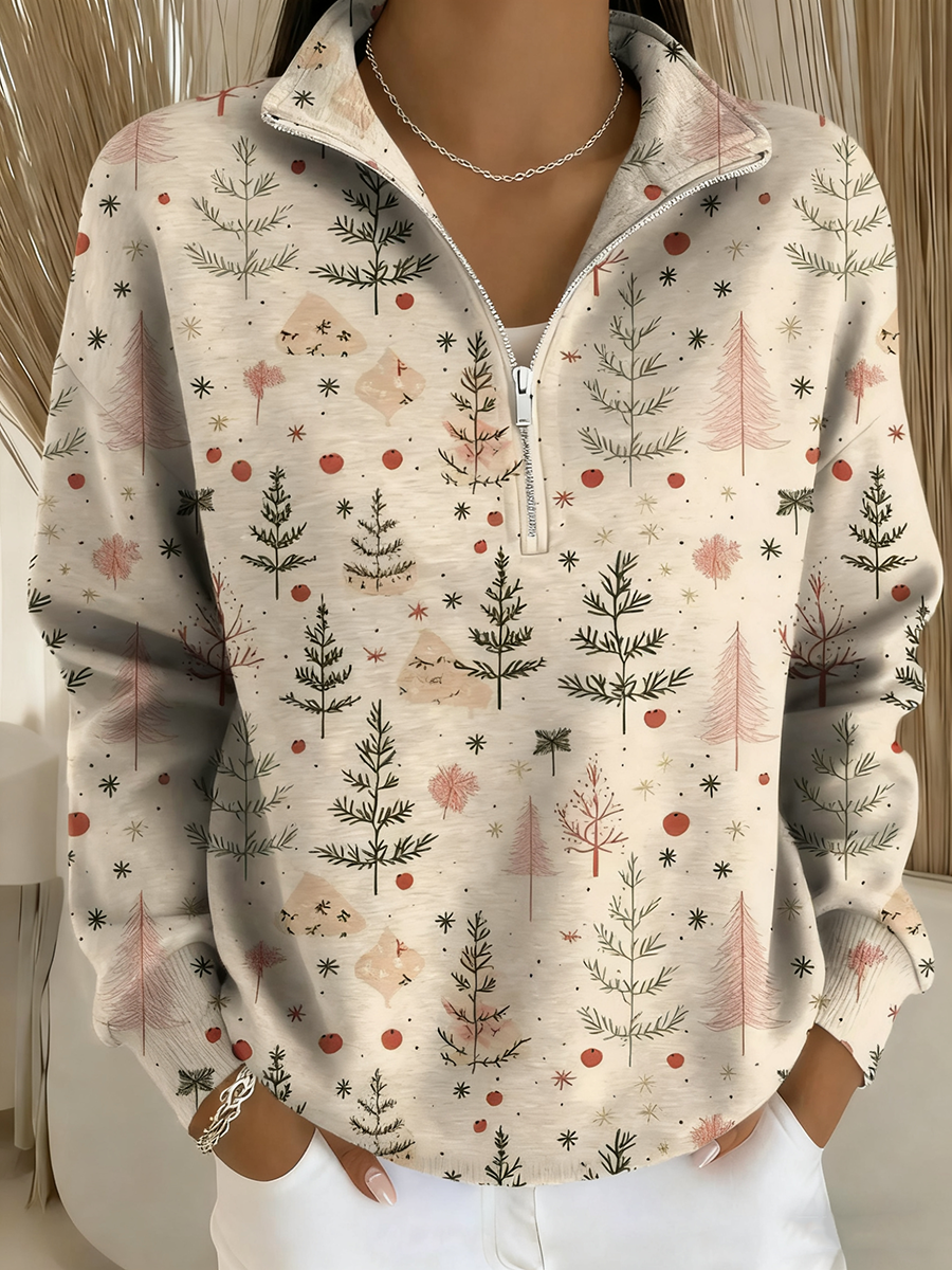Women's Merry Christmas Print Long-Sleeve Top