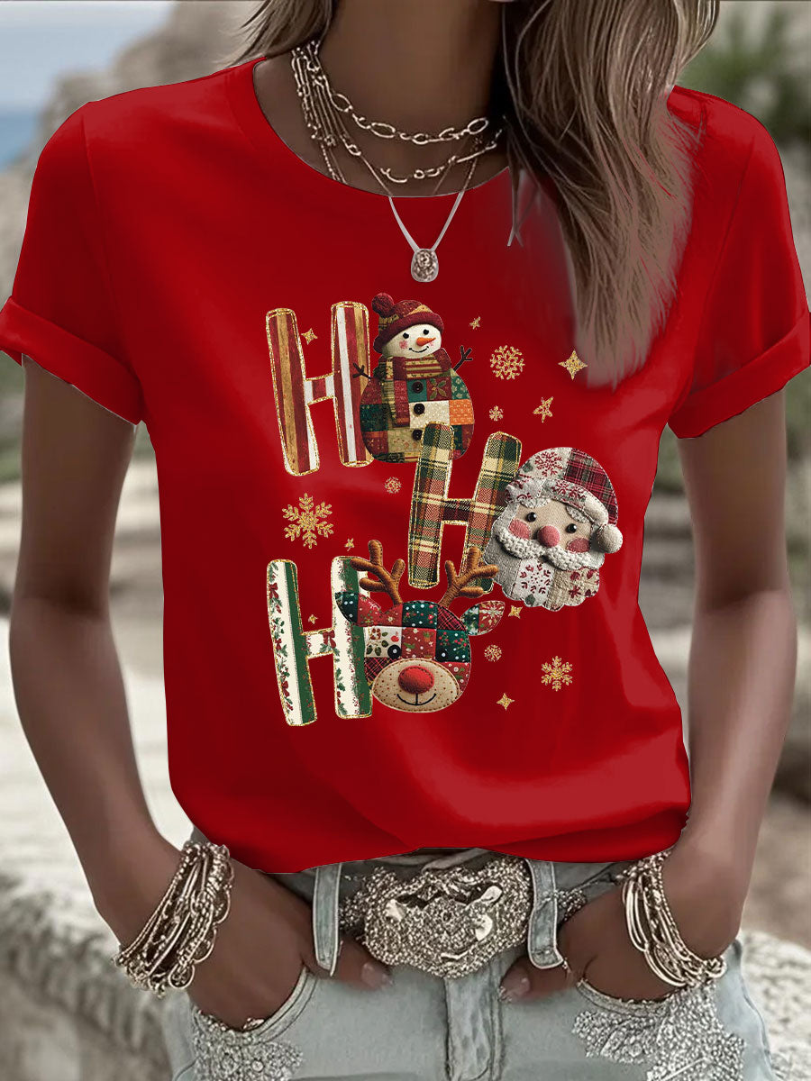 Women's Christmas Print Casual T-Shirt