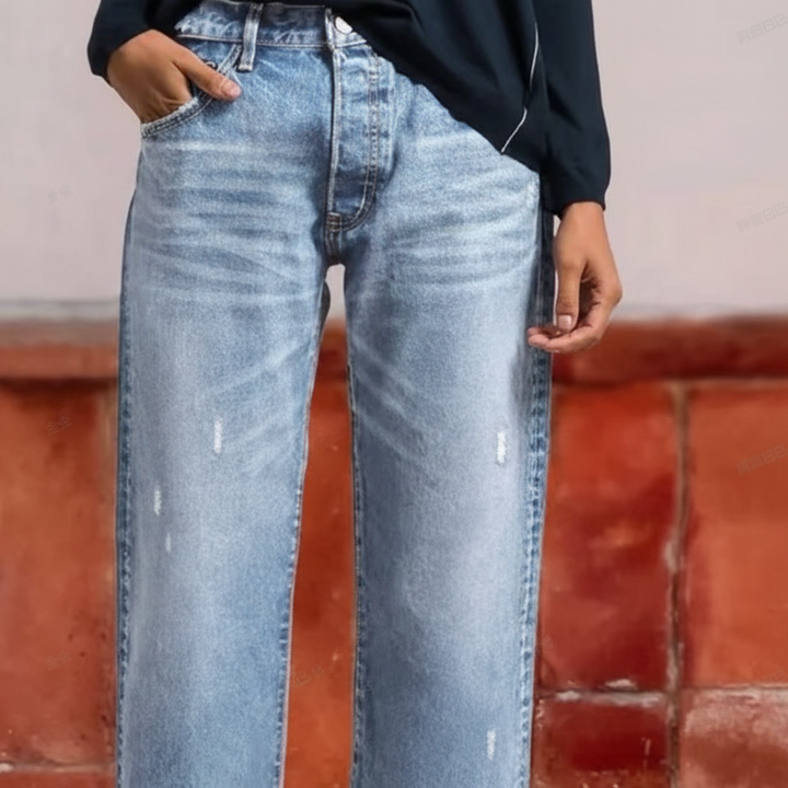 Retro Short Straight Jeans for Women