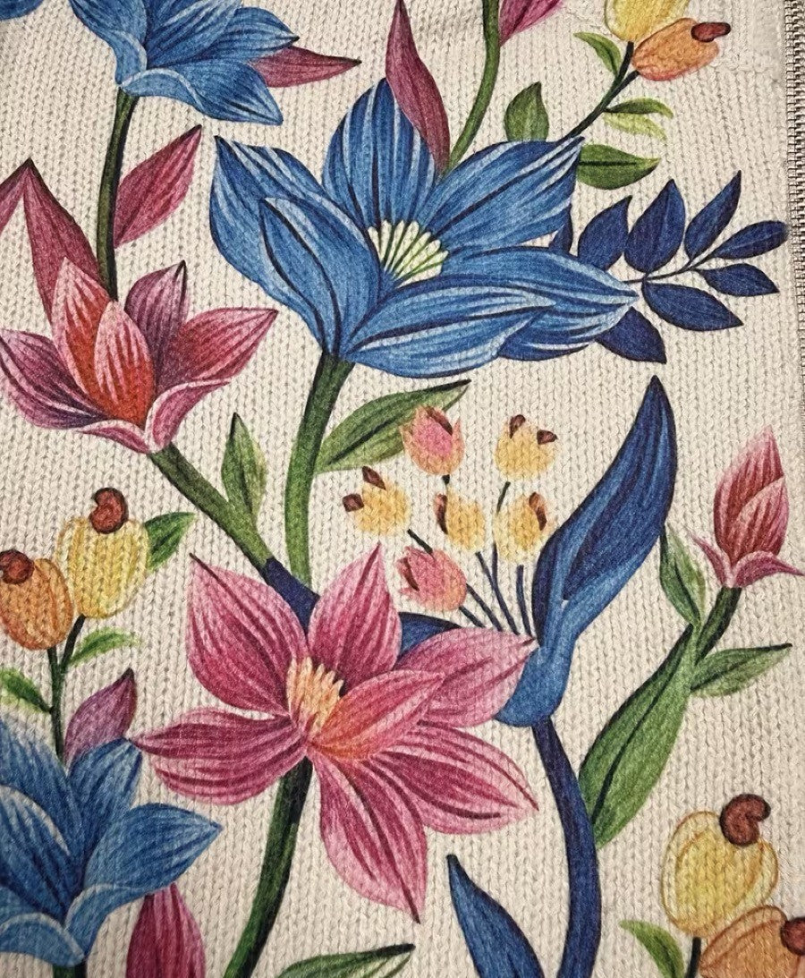 Tabitha | Women’s Floral Pattern Zip-Up Cardigan