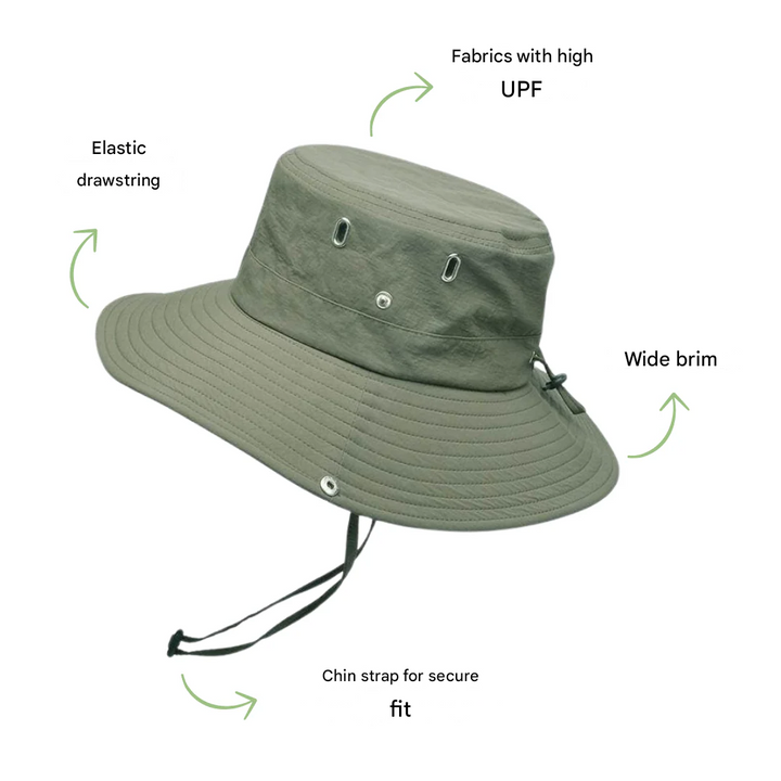 Wasserabweisender Outdoor-Bucket Hat mit UV-Schutz UPF 50+