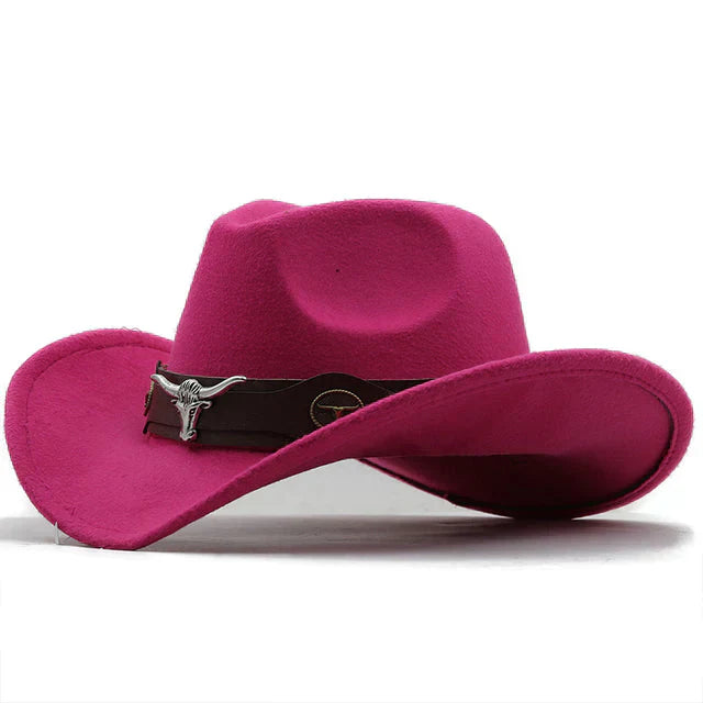 Western-Filzhut mit Stier-Schnallenband