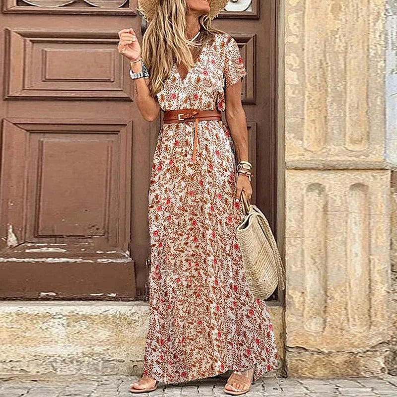 Famke™ - Maxi Ibiza Dress - Belt Included