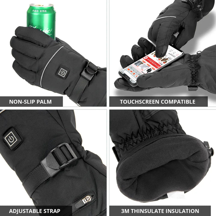 Beheizte wasserdichte Handschuhe mit rutschfestem Griff