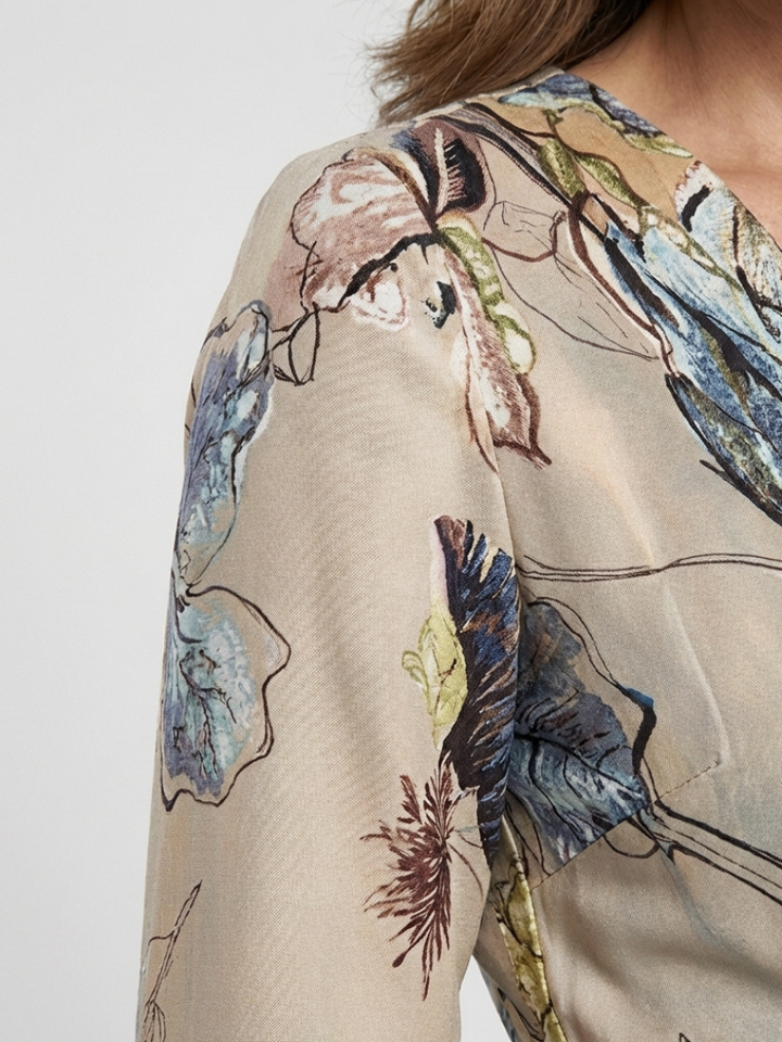 Margaret | Maxi dress with three-quarter sleeves and floral pattern