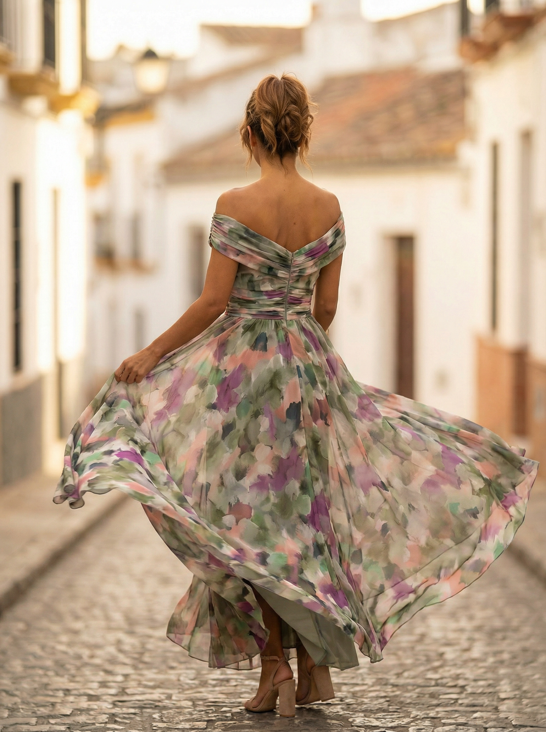 Leo | Women's Off-Shoulder V-Neck Maxi Dress