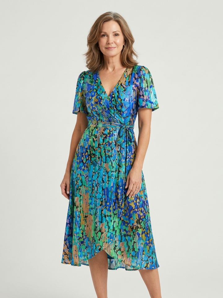 Zafrina | Midi dress with abstract pattern