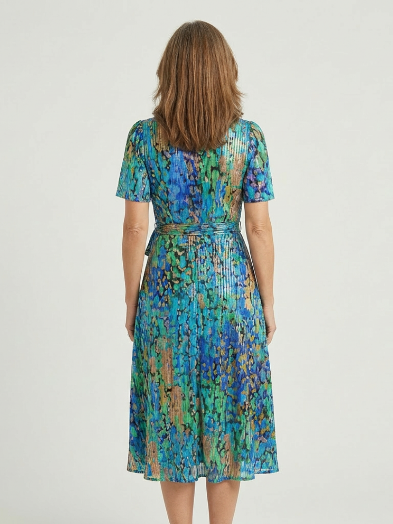 Zafrina | Midi dress with abstract pattern