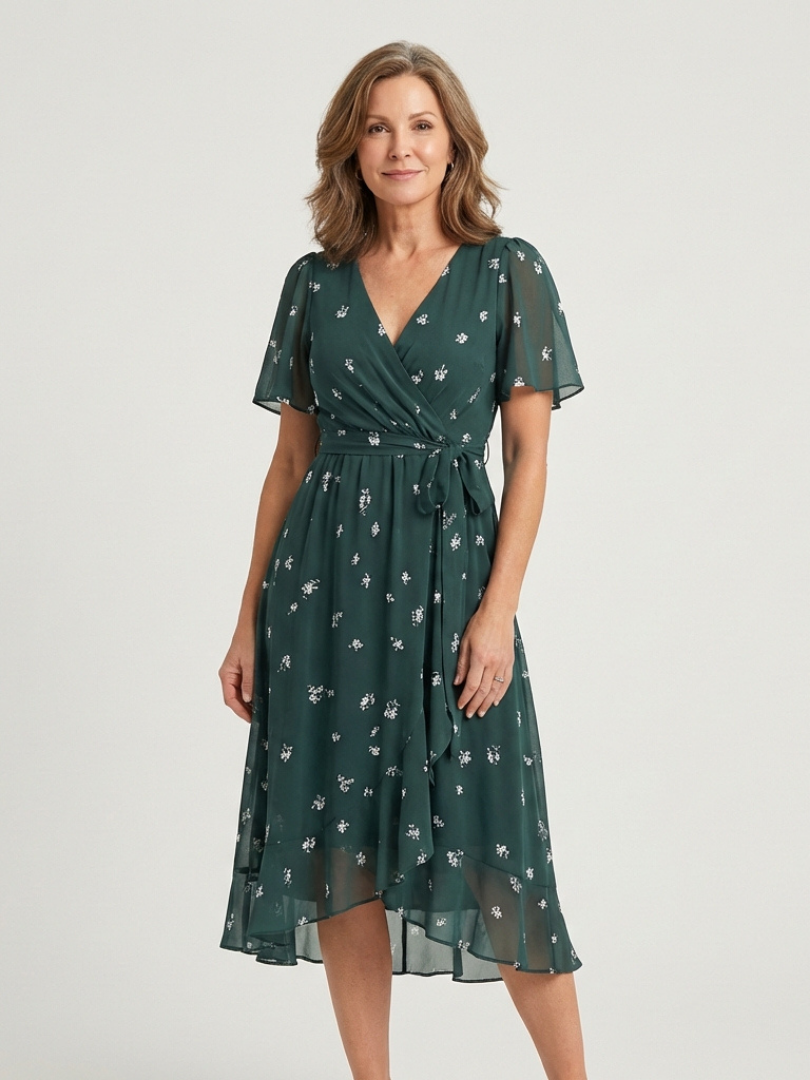 Zafrina | Midi dress with abstract pattern