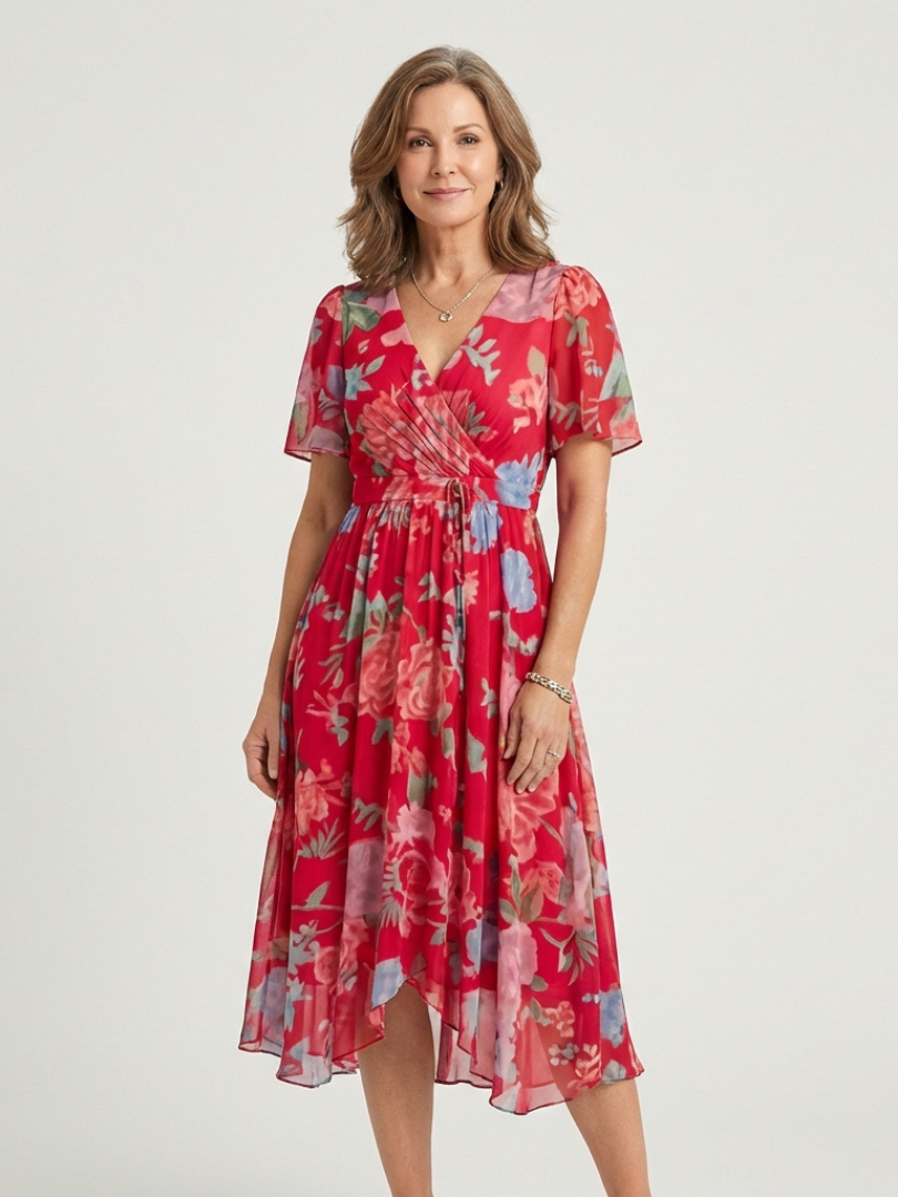 Zafrina | Midi dress with abstract pattern