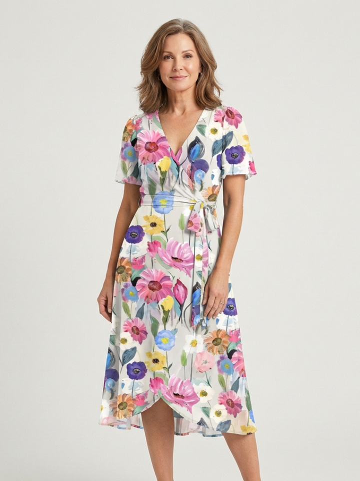 Zafrina | Midi dress with abstract pattern