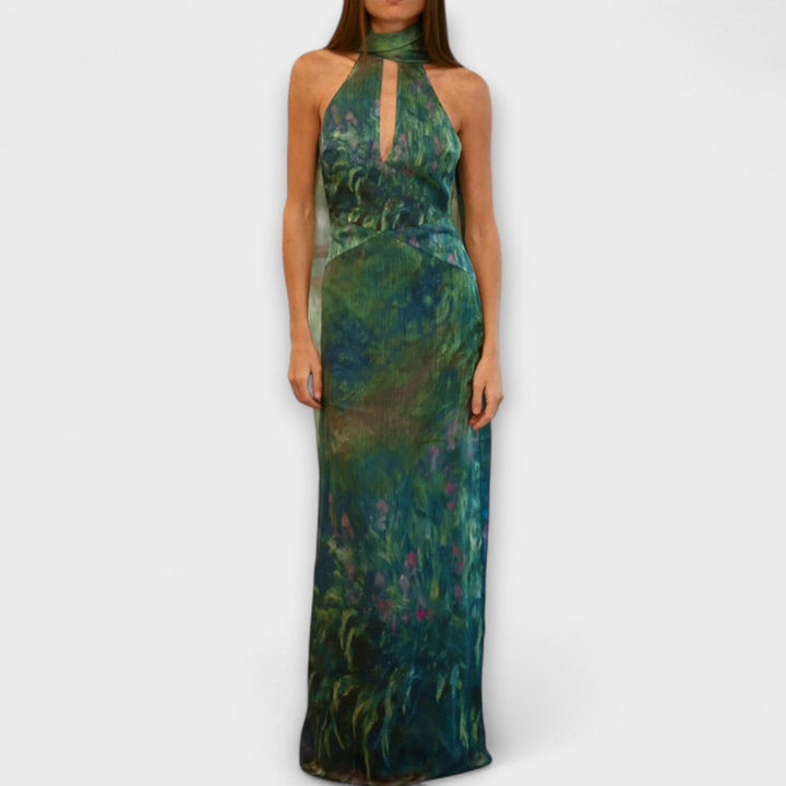 Luna | Women’s Floral Maxi Dress with Cutout