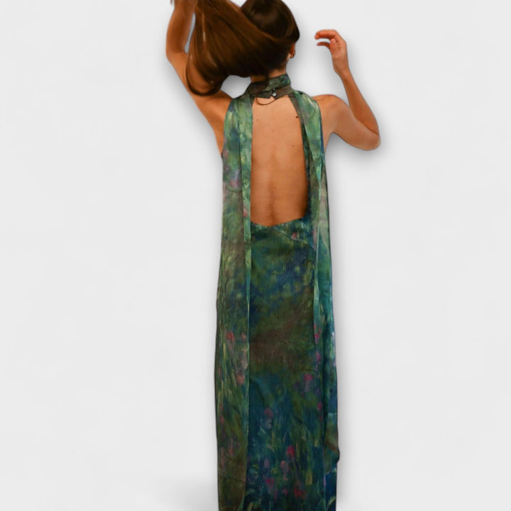 Luna | Women’s Floral Maxi Dress with Cutout