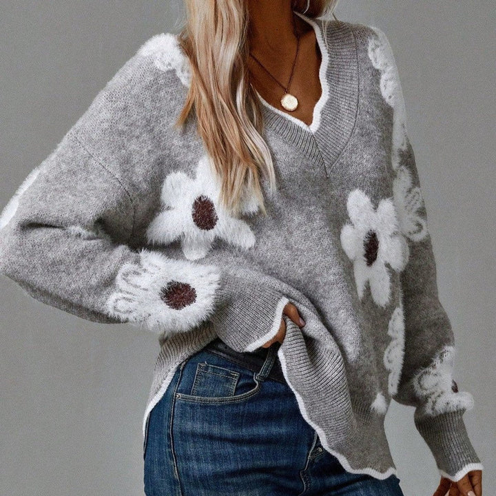 Camila | Women's V-Neck Long-Sleeve Sweater