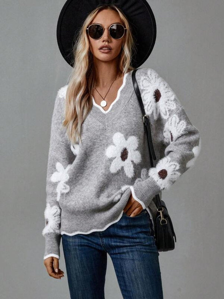 Camila | Women's V-Neck Long-Sleeve Sweater